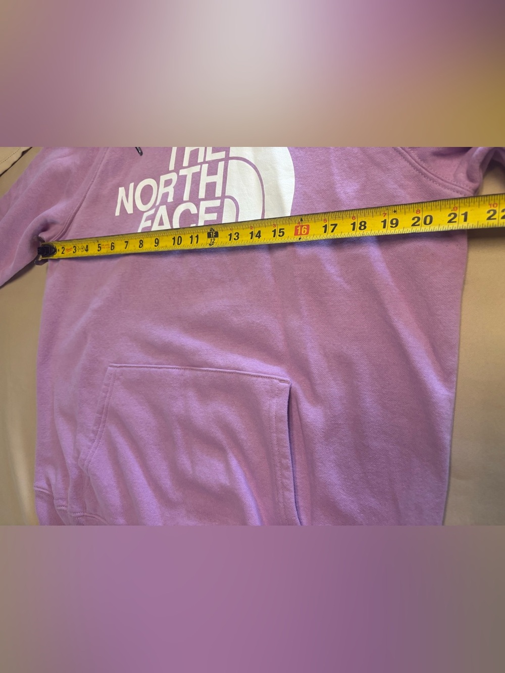 The North Face Womens Half Dome Pullover Hoodie Sweatshirt Big Logo Mauve Large - Picture 7 of 15